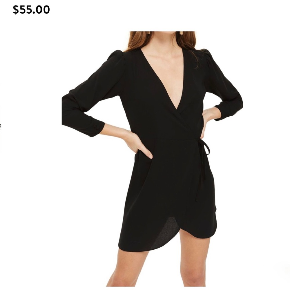 Top shop size 6 (fits like size 2–4) black wrap dress
